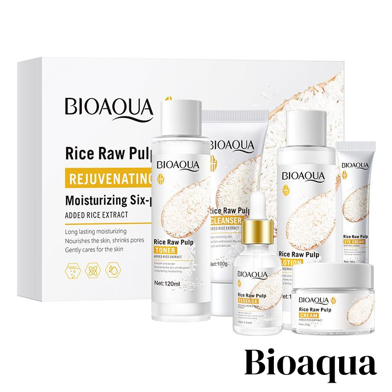 BIOAQUA Rizskivonatos  Arcápoló Szett